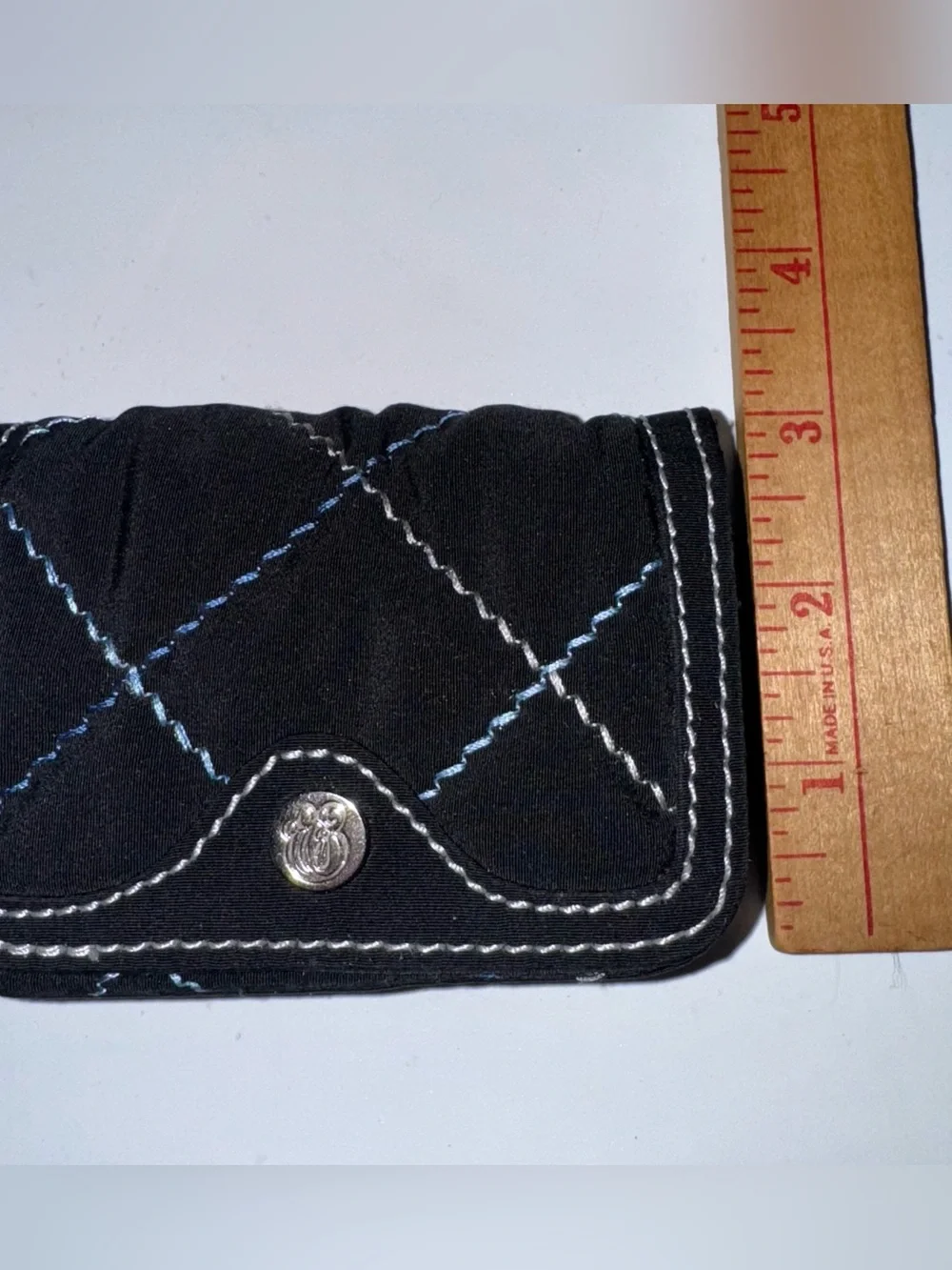 Vera Bradley Black Mini Cardholder Quilted Pouch